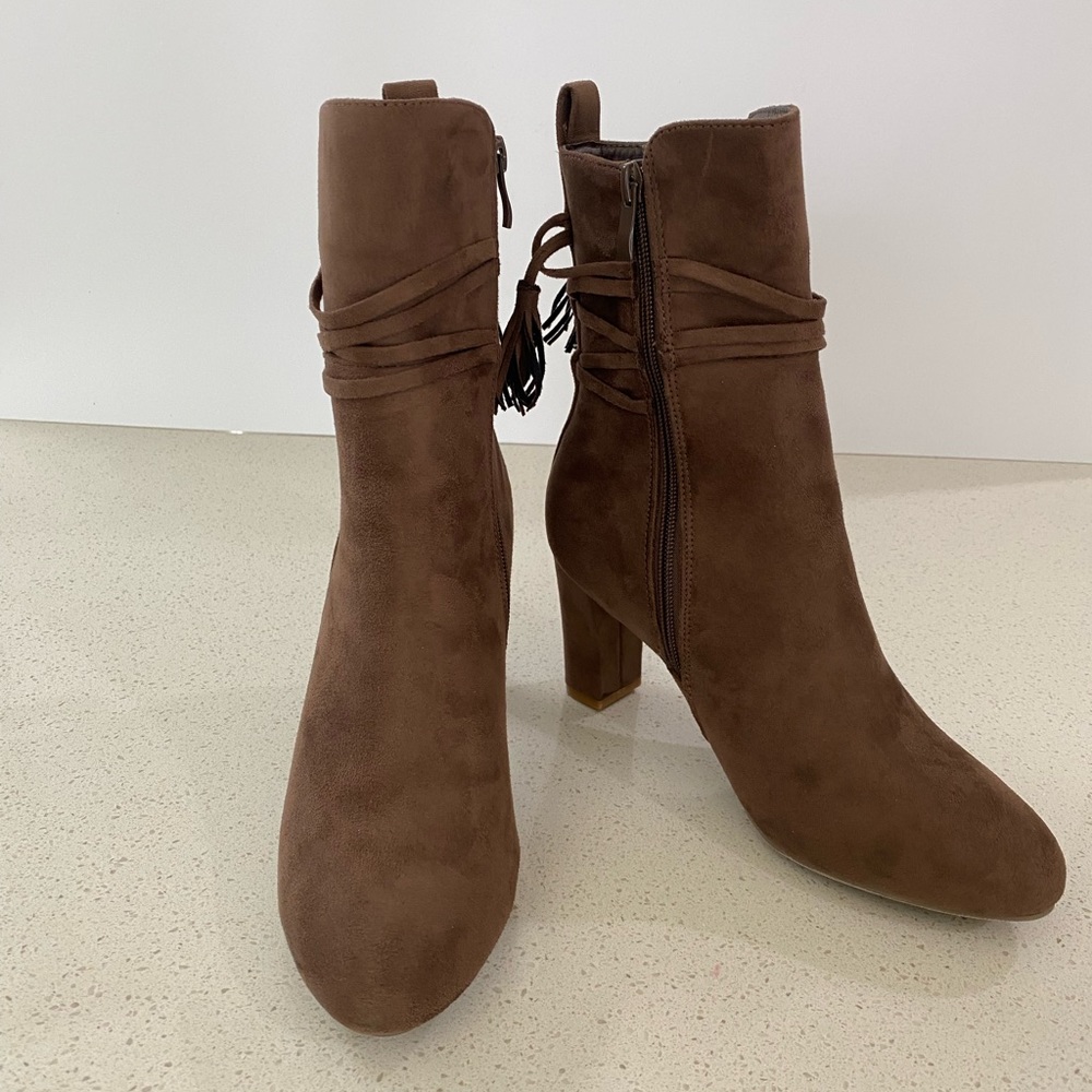 Journey & Crew Faux Suede Booties with Tassels